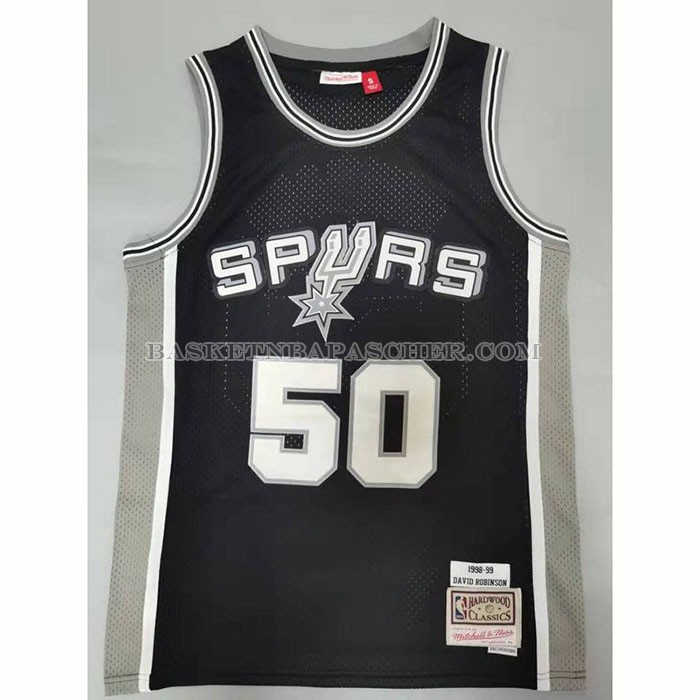 Maillot San Antonio Spurs David Robinson NO 50 Mitchell & Ness 1998-99 Noir